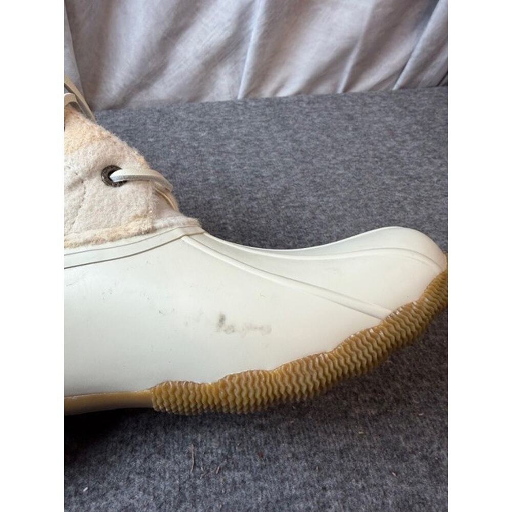 Sperry Women's Saltwater Emboss Wool Boots Waterproof White/Plaid sz 11M - Picture 9 of 10